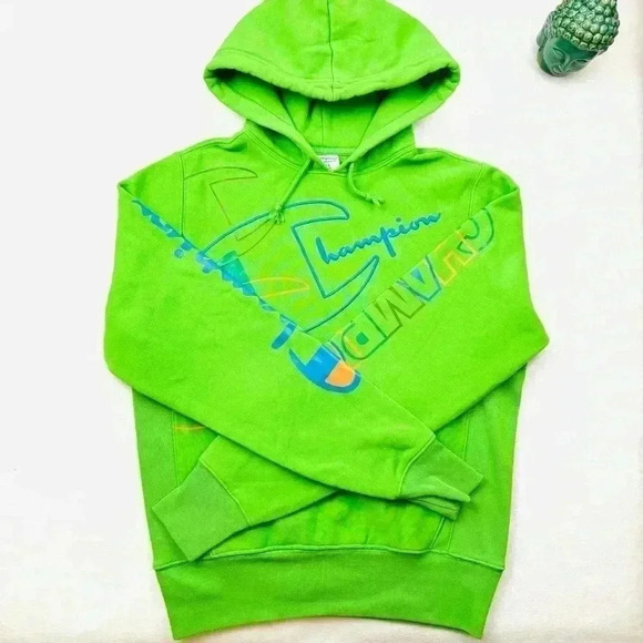 Champion Reverse Weave Heavyweight Embroidered Logo Hoodie Sweatshirt Size S - Picture 2 of 16